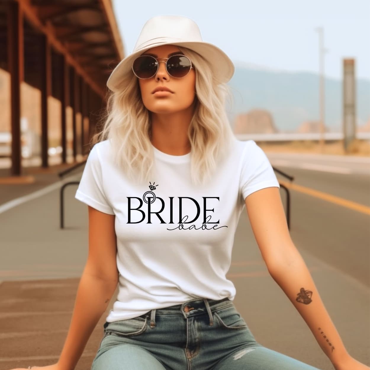 Bride Babe Bridal Shirt - Model